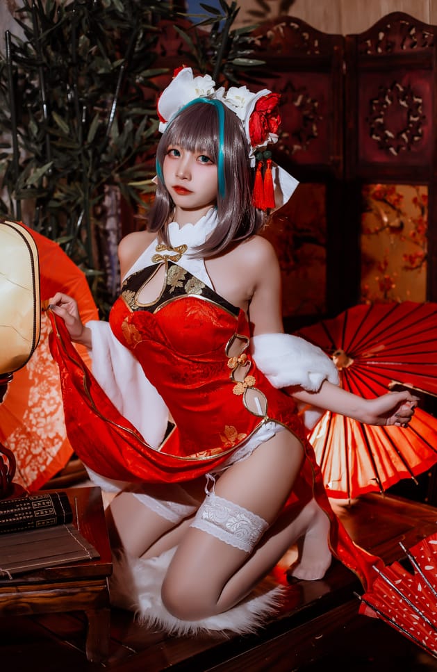 二佐 – NO.167 碧蓝柴郡旗袍[32P-301M]