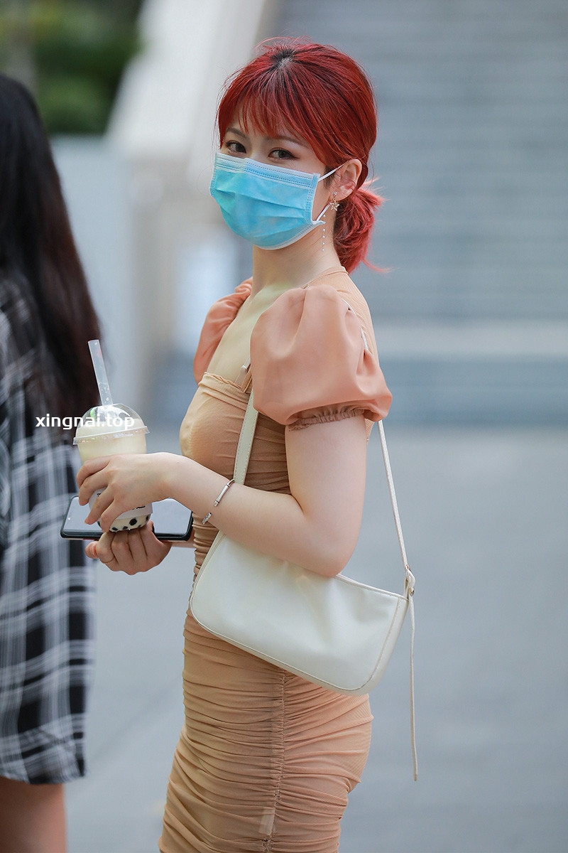 [街拍]J128.微透性感包臀裙美女