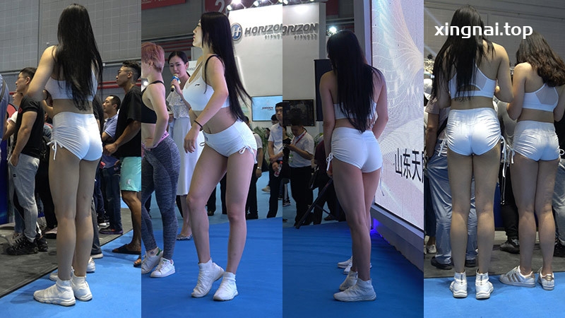 [展会]健身器材展会白色热裤翘臀美女[4v/1.21G]