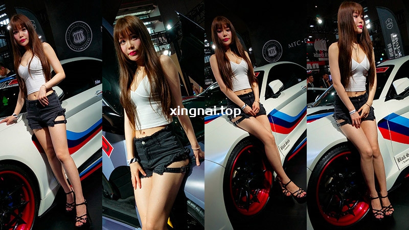 [展会]低胸牛仔热裤大长腿美女车模1分59