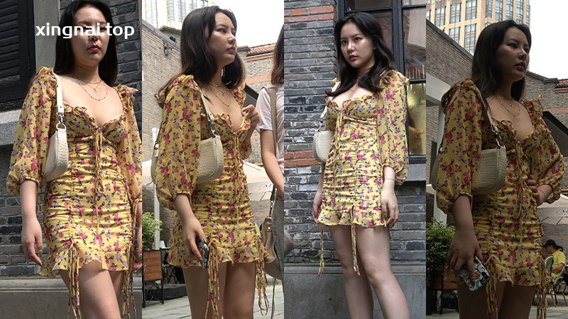 [街拍]碎花裙低胸性感美女[2V/925.5M]