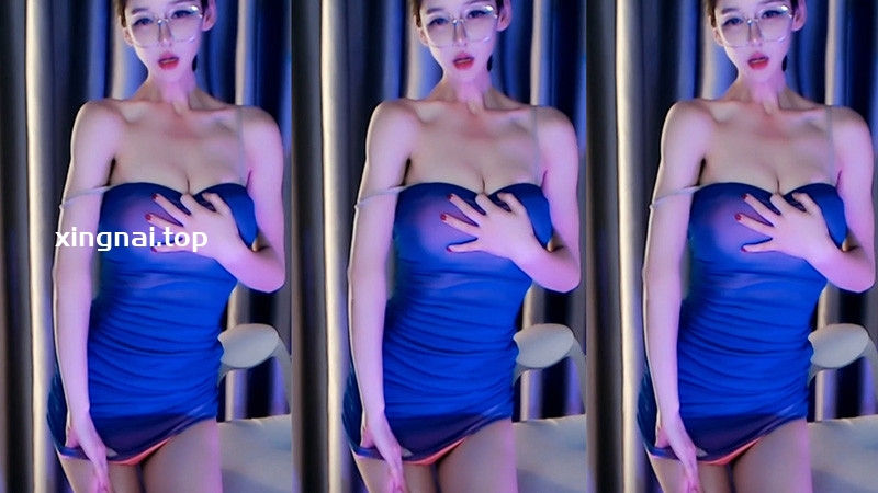 [主播]网易CC直播安扬学姐定制蓝色包臀裙丁字舞蹈