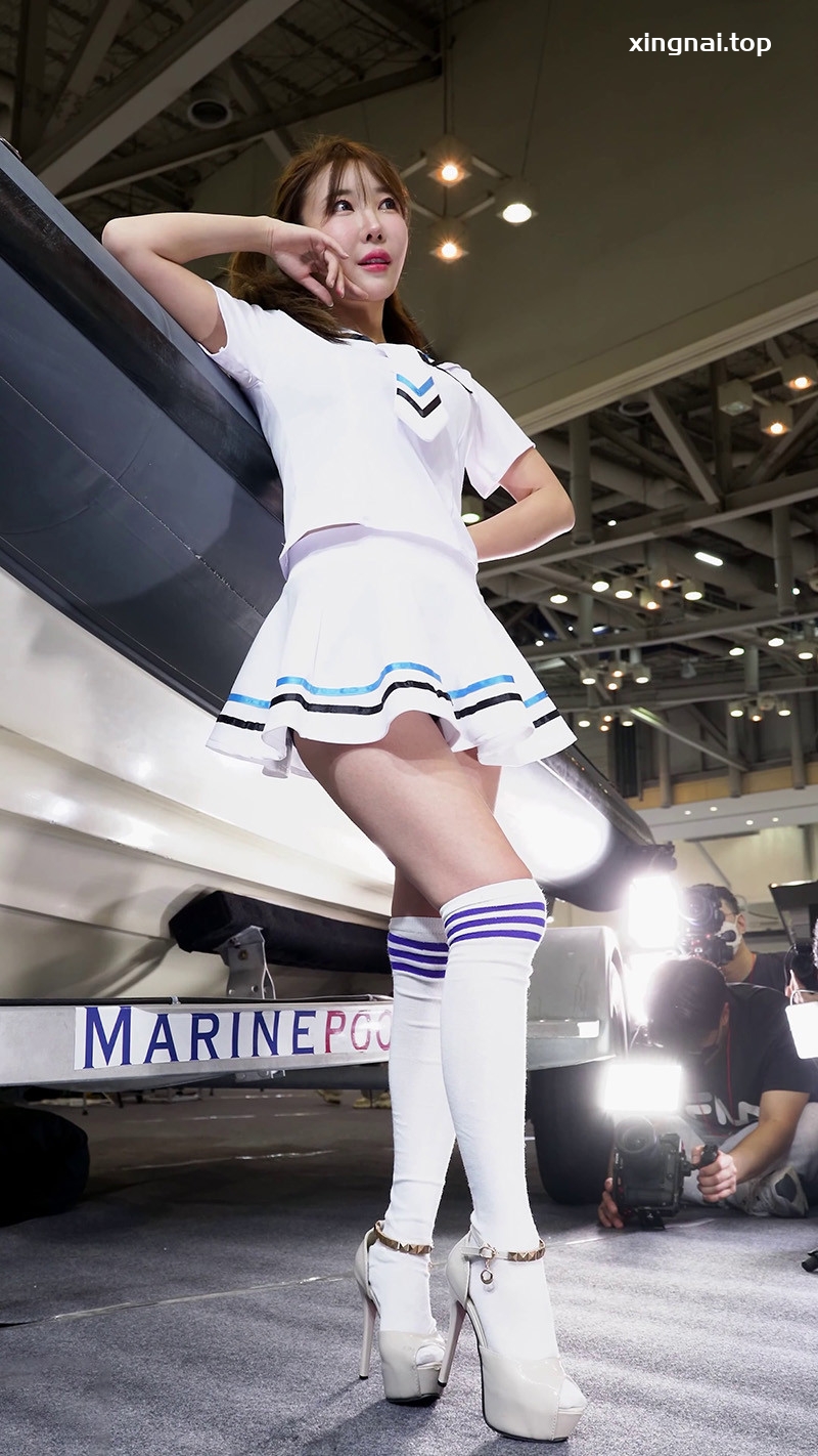 [展会]韩国国际釜山船展模特Dohee水手制服