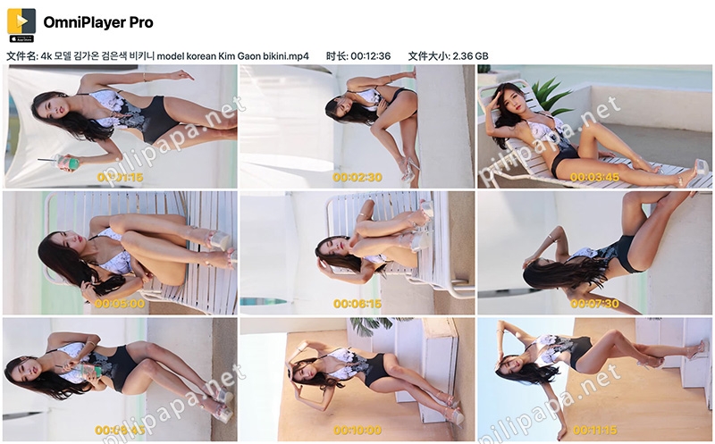 [写真][4K] 韩国超级名模金佳恩(Kim Gaon)黑色比基尼泳装写真