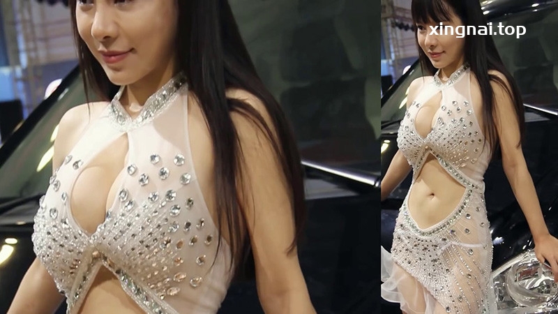 [展会]武漢車展白裙性感车模