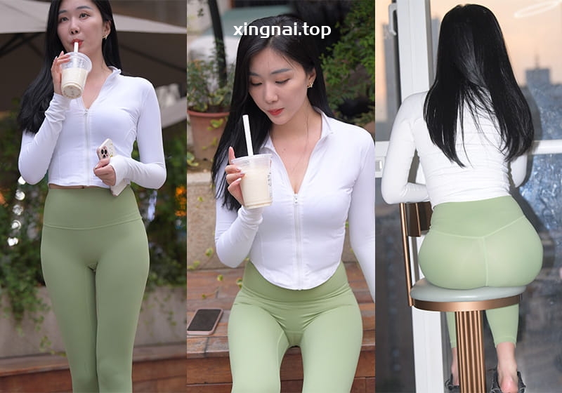 [街拍]M886.绿色紧身裤美女[视频/图片/20.3G]