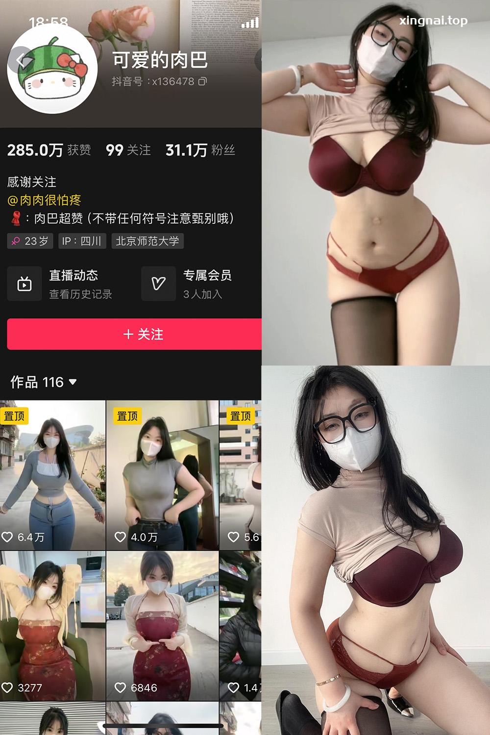 抖音 可爱的肉巴 微密圈 NO.0027期 【18P11V】最新至:2024.9.19