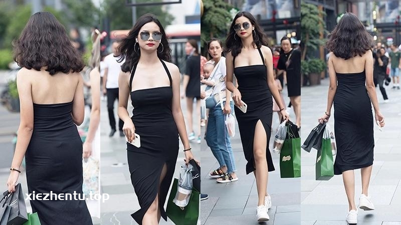 [街拍]黑色吊带长裙小姐姐[39P/694.6M]